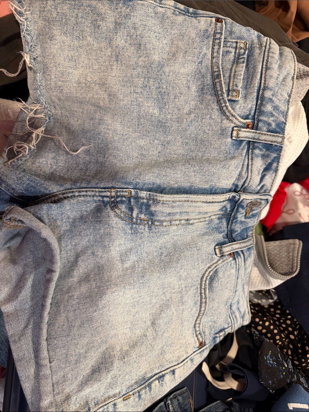 Old Navy Light Blue High-Rise Denim Shorts